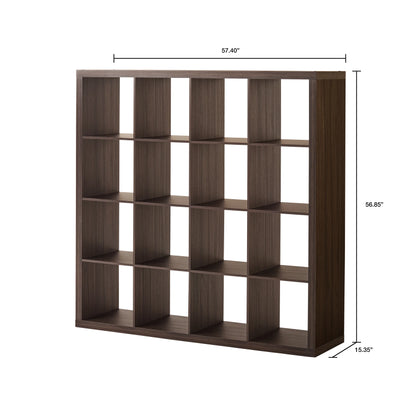 16 Cube Storage Organizer, Tobacco Oak