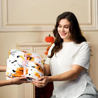 Clearance! Halloween Throw Blanket - Soft Plush Spider Webs Bat  Soft, Plush, Warm Fall Cabin Throw for Sofa Bed Couch Chair Dorm