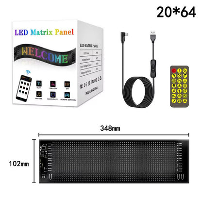 LED Car Sign Animation RGB LED Matrix Pixel Panel DIY Programmable Bluetooth App Control LED Panel Flexible Display Light