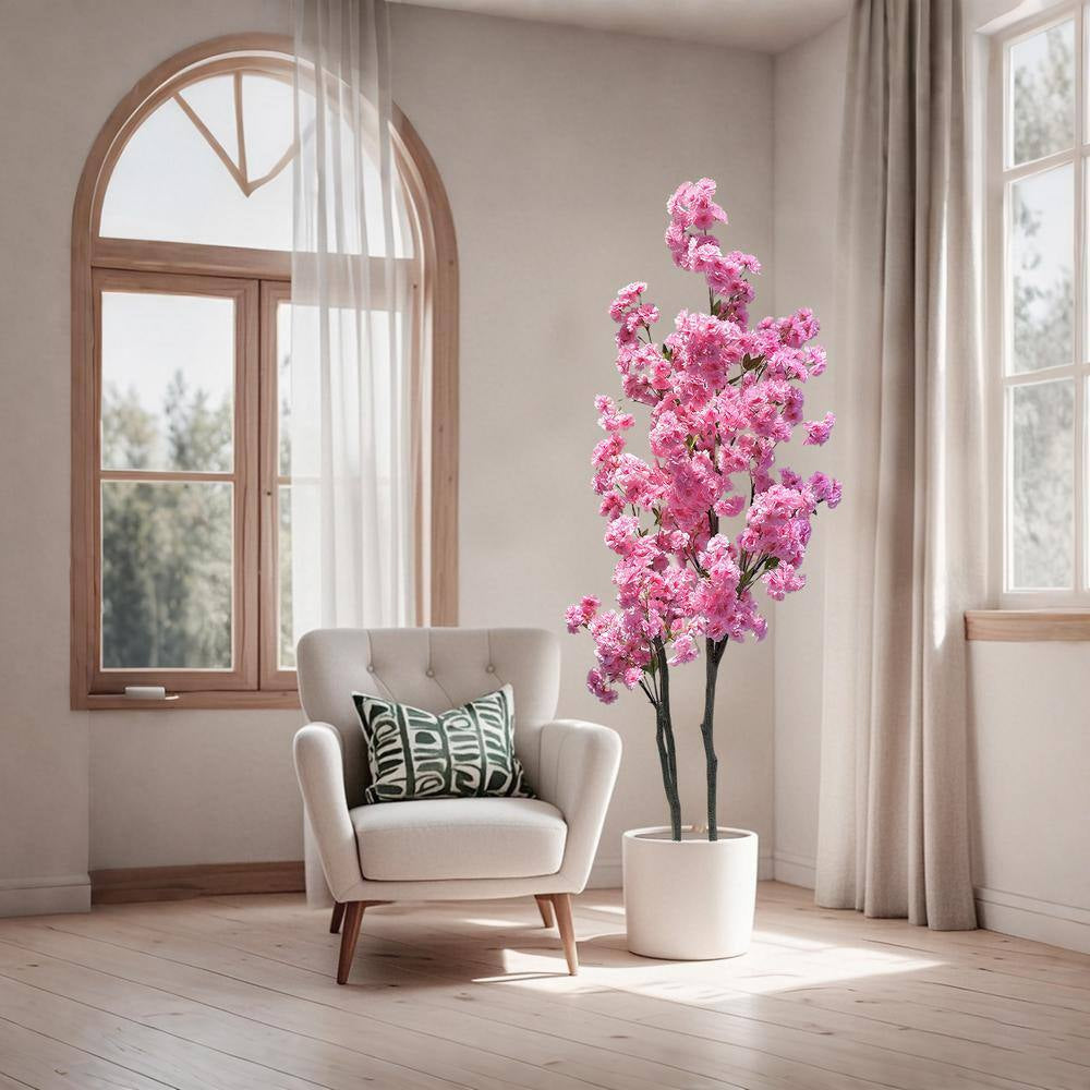 5.9 Ft. Artificial Cherry Blossom Tree, 2-Branch
