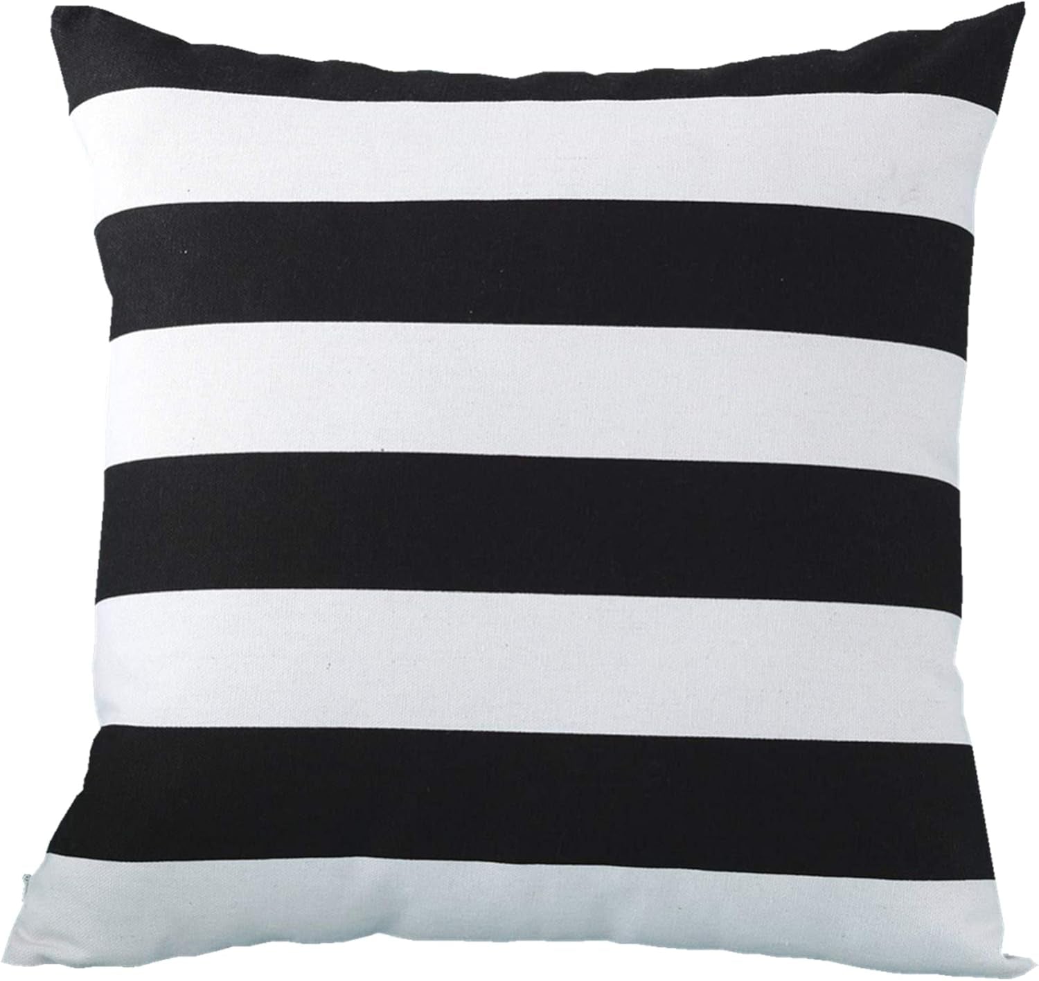 White and Black Stripe Set of 2 16X16 Inch Cotton Polyester Square Throw Pillow Case Decorative Durable Cushion Slipcover Home Decor Sofa Standard Size Accent Pillowcase