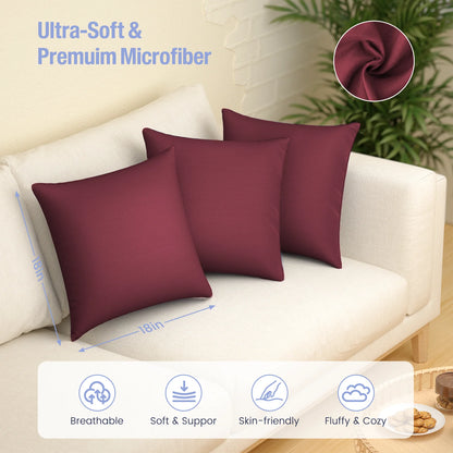 Square Soft Pillow Inserts, Set of 2 18" X 18" Square Pillow Inserts for Decorative Pillow Covers for Bed Couch Living Room & Bedroom, Holiday Decoration