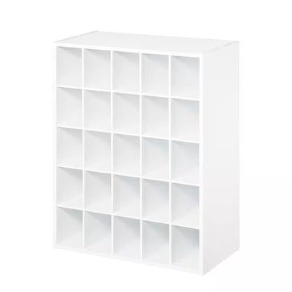 White 25-Cube Storage Organizer 32 In. H X 24 In. W X 12 In. D 