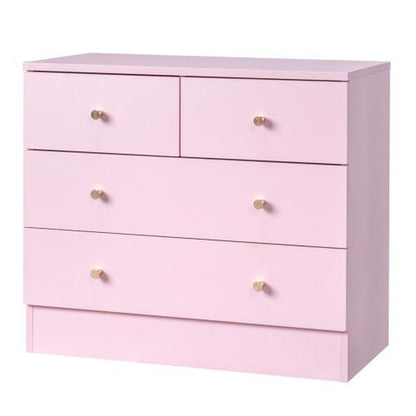 Pink/White/Brown/Grey - 5 Drawer Dresser for Bedroom, Modern Wood Dresser Chest of Drawers, Bedroom Dressers for Girls, Anti-Tipping Device, Rose Gold Metal Handle, Living Room, Entryway, Hallway, Office