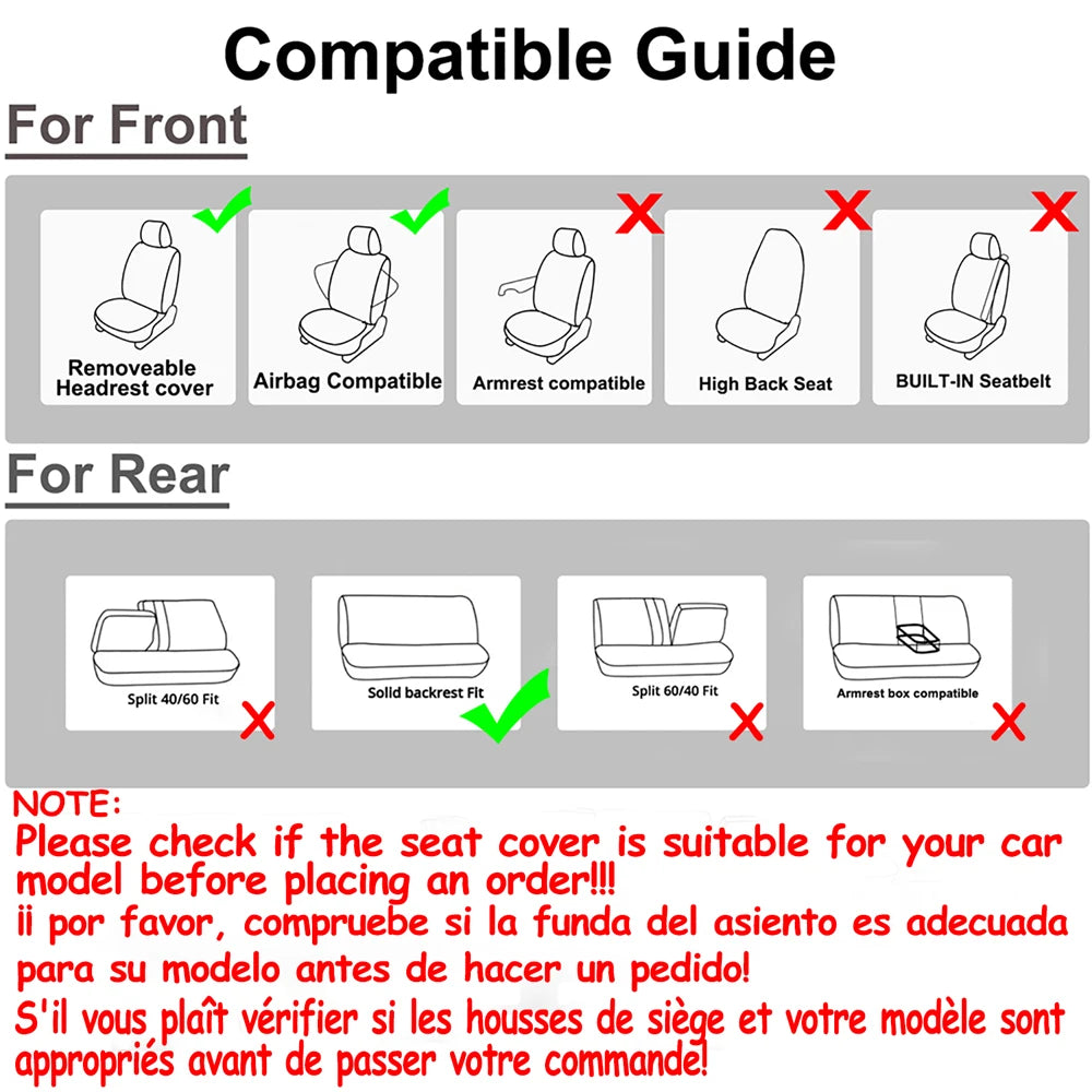 Universal 4Mm Car Seat Covers Luxury Sponge Style, Fit for Most Car Suv Truck Sport Design Seat Covers for Car Seat