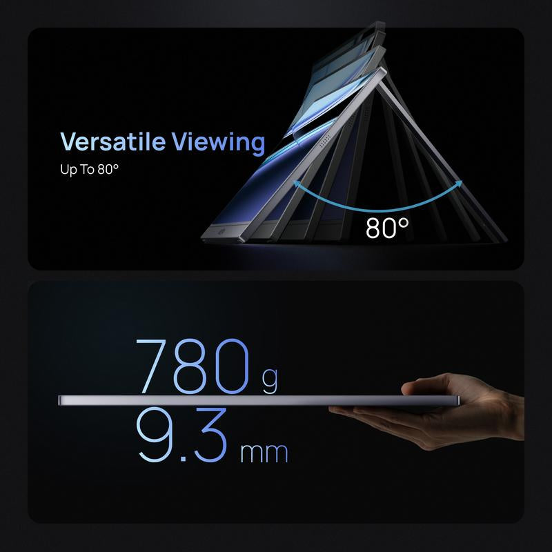 16.1" 2.5K 180Hz Portable Gaming Monitor 106% Srgb 2560X1600 QHD 1080P Ultra Slim External Second Screen for Laptop PC PS5 Mac Xbox with Built-In Kickstand & Dual Speakers
