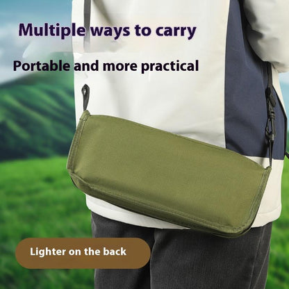 Portable Outdoor Folding Chair with Shoulder Strap 1.5Lbs Ultra Light Max Load Capacity 265Lbs Two Side Pockets Velcro Storage for Queuing Fishing Hiking Tours BBQ Parties Elderly Camping Equipment Supplies