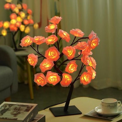 Enchanting Rose Flower Design Night Light - USB Powered Table Lamp for Bedroom & Holiday Decor, Perfect Valentine's Day Gift!