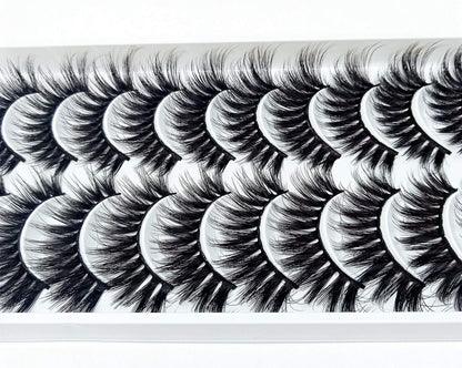 10 Pairs Natural False Eyelashes Fake Lashes Long Makeup 3D Mink Lashes Extension Eyelash Mink Eyelashes for Beauty (3D115)
