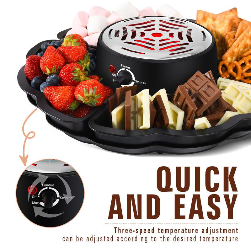 Ultimate 2-In-1 Electric S'Mores Maker & Chocolate Hot Pot - Perfect for Movie Nights & Housewarming Gifts!