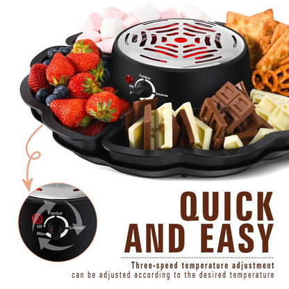 Ultimate 2-In-1 Electric S'Mores Maker & Chocolate Hot Pot - Perfect for Movie Nights & Housewarming Gifts!