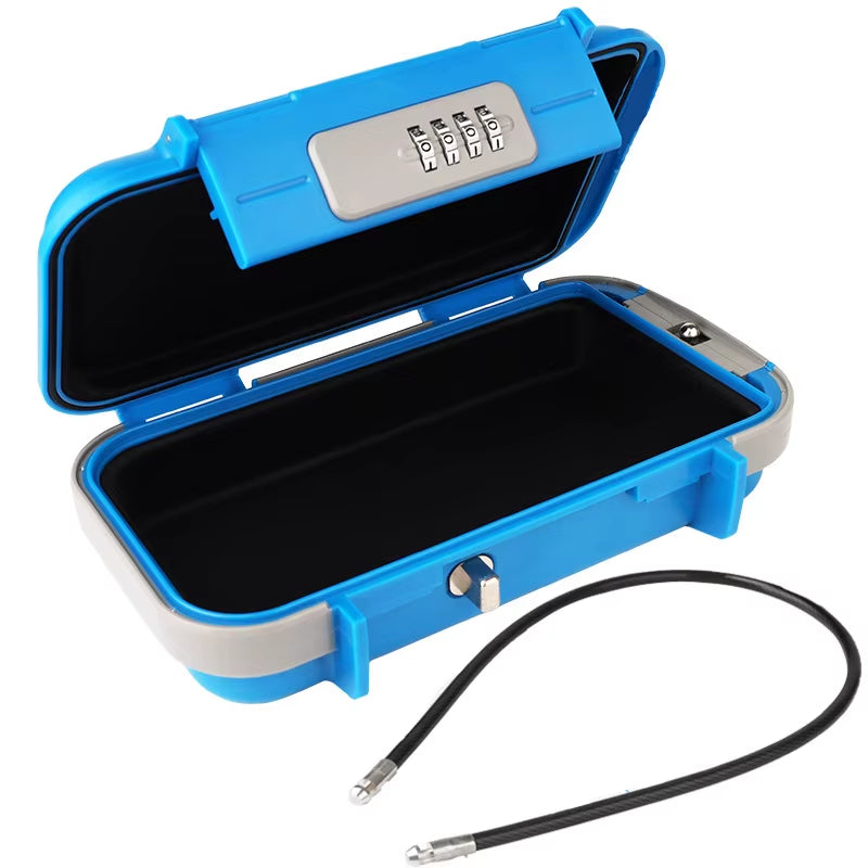 Travel Safe Lock Box Portable Safe for Gym Anti-Theft Beach Safe Box Waterproof Small Combination Lock Box with Removable Chain
