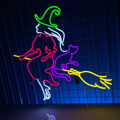 Witch Magical Neon Sign, Halloween Decor, Halloween Light Decor