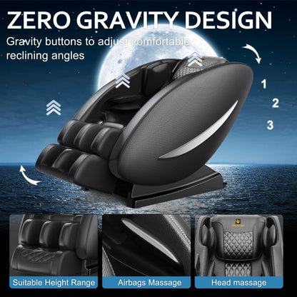 Massage Chair Recliner with Heating, Bluetooth and Full Body Massage, Black