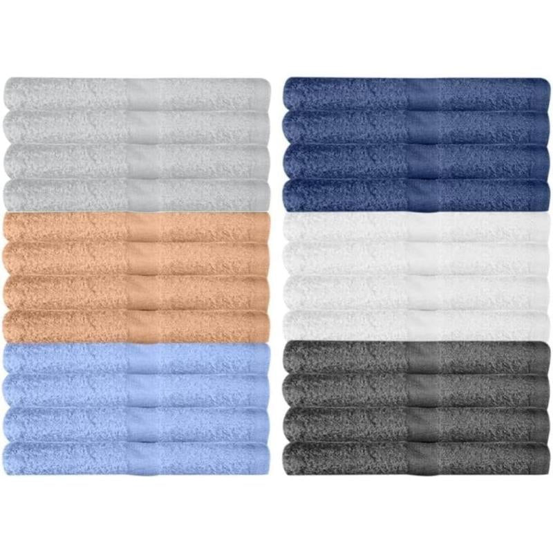 Washcloths 24 Pack Multicolour Wash Cloths for Bathroom, Spa, and Gym Towel, Extra-Absorbent Flannel Face 100% Cotton(12X12)