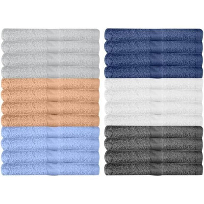Washcloths 24 Pack Multicolour Wash Cloths for Bathroom, Spa, and Gym Towel, Extra-Absorbent Flannel Face 100% Cotton(12X12)