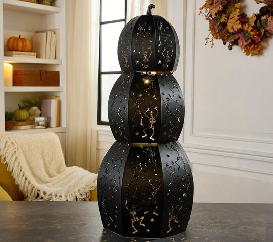 Lit Metal Stackable Skeleton Pumpin Set of 3!  Home Reflections 