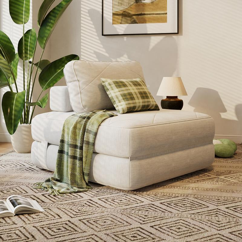 2-in-1 Foldable Sofa Bed - Ultra Comfy Chair Bed with Pillow & Support, Perfect Space Saver for Living Room & Guest Rooms