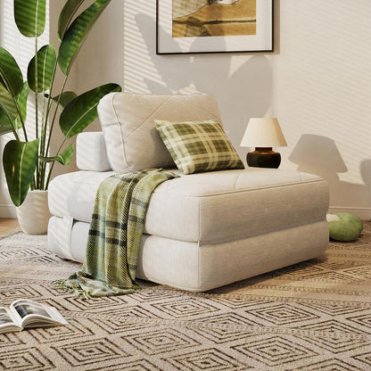 2-in-1 Foldable Sofa Bed - Ultra Comfy Chair Bed with Pillow & Support, Perfect Space Saver for Living Room & Guest Rooms