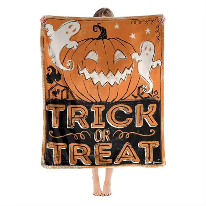 RETRO Halloween Ghost Witch Halloween Decorations Blankets, Throw Blanket for Couch Soft Halloween Party Blankets