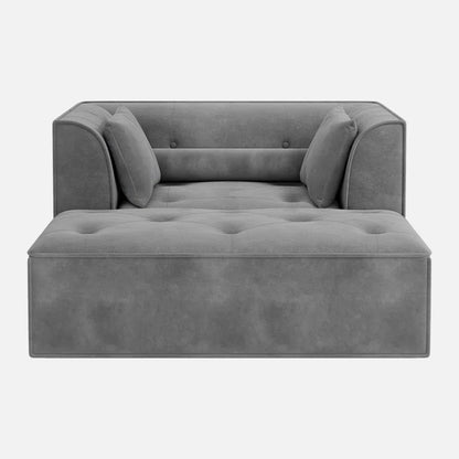 Modern Sofa with Removable Ottoman and Pillows
