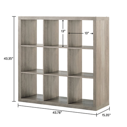 9 Cube Storage Organizer, Rustic Gray
