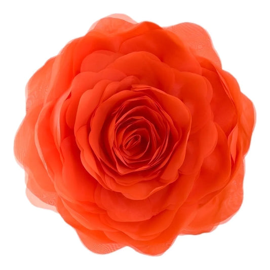 3D Handmade Unique Soft round Gauze Accent Pillows for Home Decoration in 12 Inch Orange Red