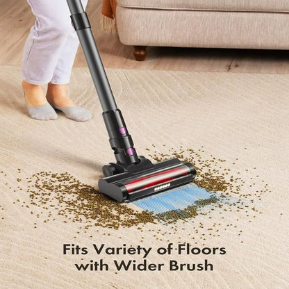 Cordless Vacuum Cleaner, 23Kpa 48Mins Powerful Suction Vacuum LED Display,Lightweight Stick for Hardfloor/Carpet/Pet Hair 