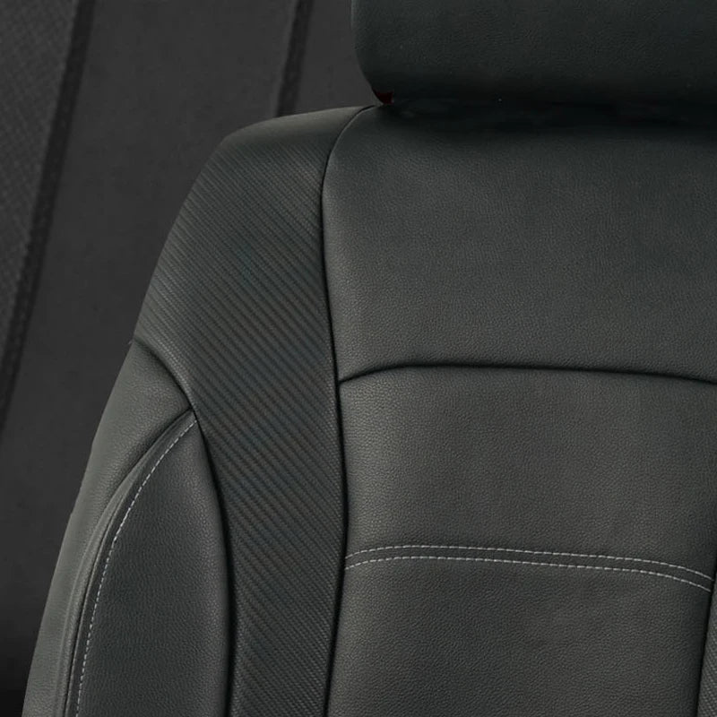 Black Universal Car Seat Covers Leather Splicing Carbon Fiber Car Accessories Interior Seat Protector Cushion Luxury