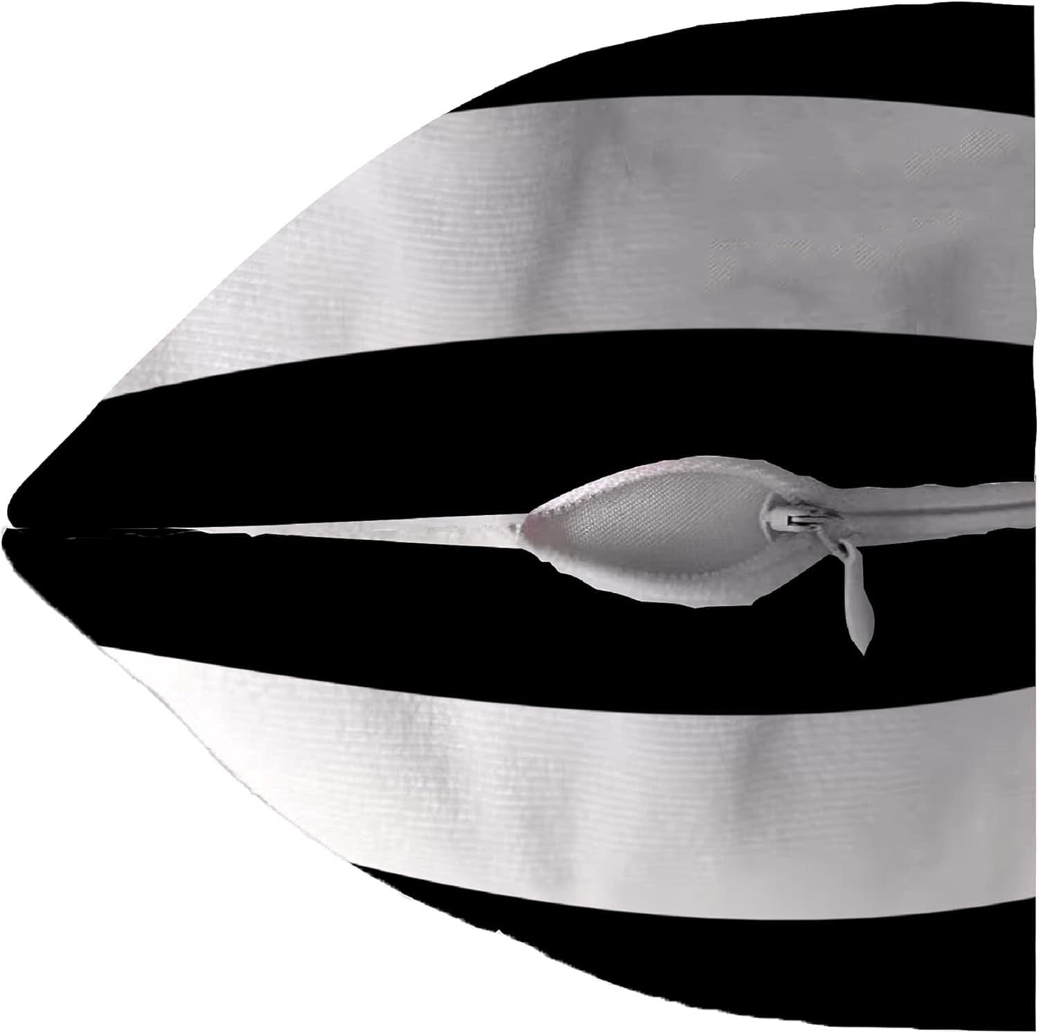 White and Black Stripe Set of 2 16X16 Inch Cotton Polyester Square Throw Pillow Case Decorative Durable Cushion Slipcover Home Decor Sofa Standard Size Accent Pillowcase