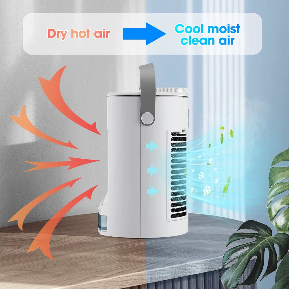 Mini Air Conditioner Air Cooler Fan Portable Water Cooling Fan Mobile Air Conditioning Fan for Room Office Cars