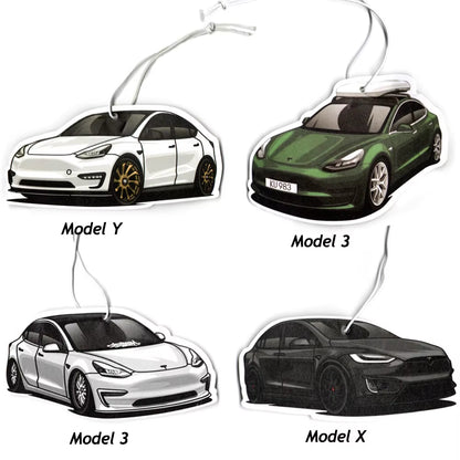 JDM Car Air Freshener Hanging Rear View Mirror Perfume Pendant Solid Paper Fit for Tesla Model 3 X Y JDM Interior Accessories