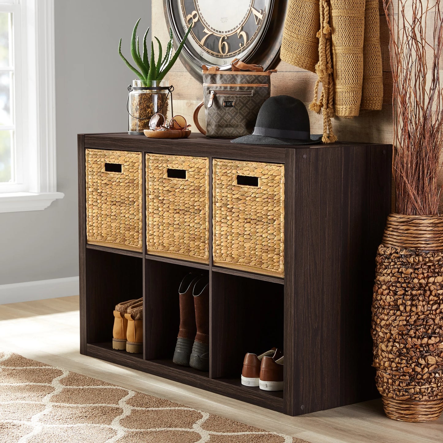 6 Cube Storage Organizer, Tobacco Oak
