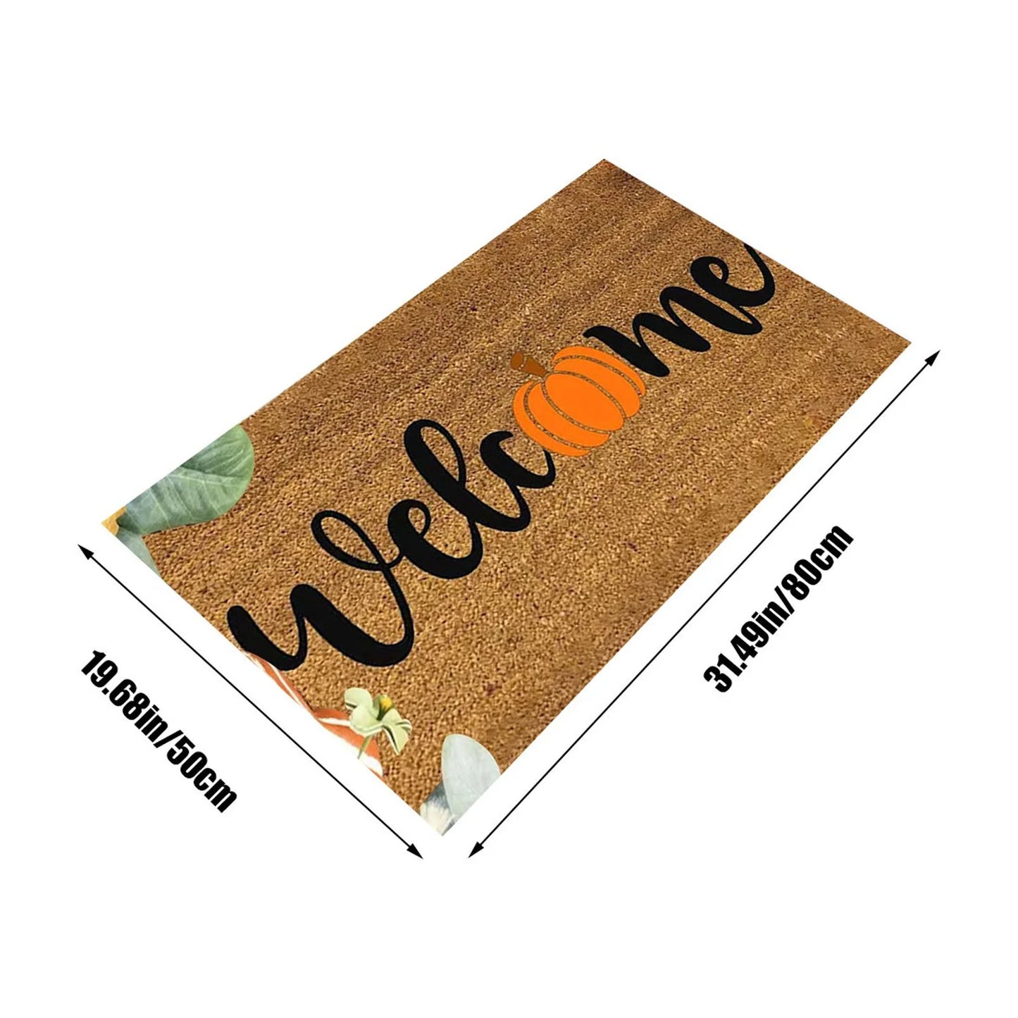 Pumpkin Area Rug Bright Pumpkin Floor Mats Slip Resistants Earth Floor Mats for Front Door Bathroom Kitchen Room 19.67×31.49In