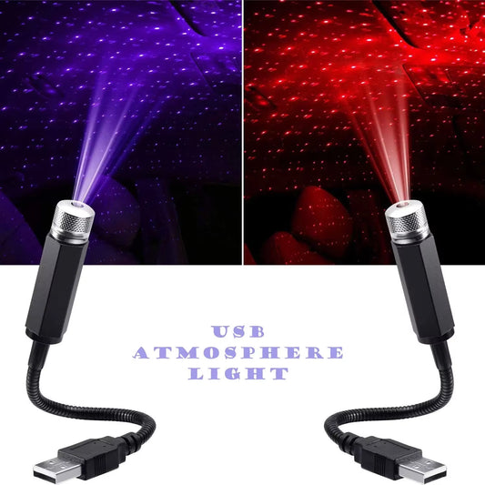 Mini LED Car Roof Star Night Light Projector Atmosphere Galaxy Light USB Decoration Car Accessories Decor Interior