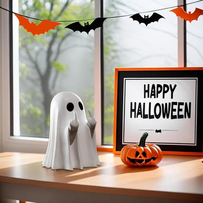 Cute Ghost Design Ornament, Spooky Resin Sculpture for Halloween, Perfect Indoor & Outdoor Home Decor, Unique Gift Idea, Collectible Figurine