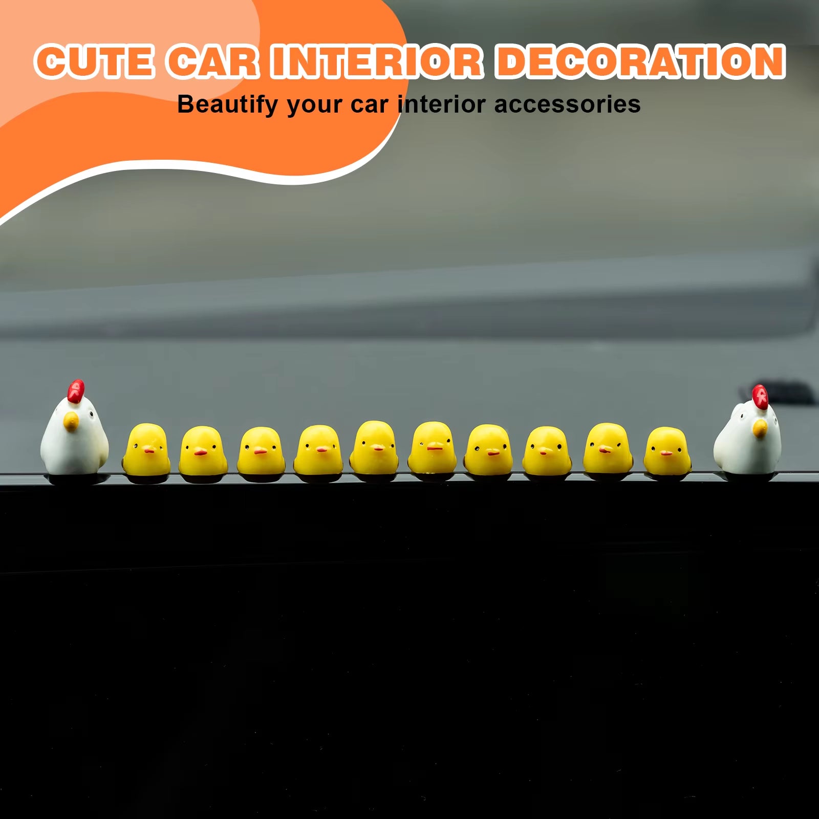 Cute Mini Animal Accessories  Car Dashboard Fun Animal Car Rear View Mirror Decor Interior Ornaments Fairy Garden Home Car Gifts