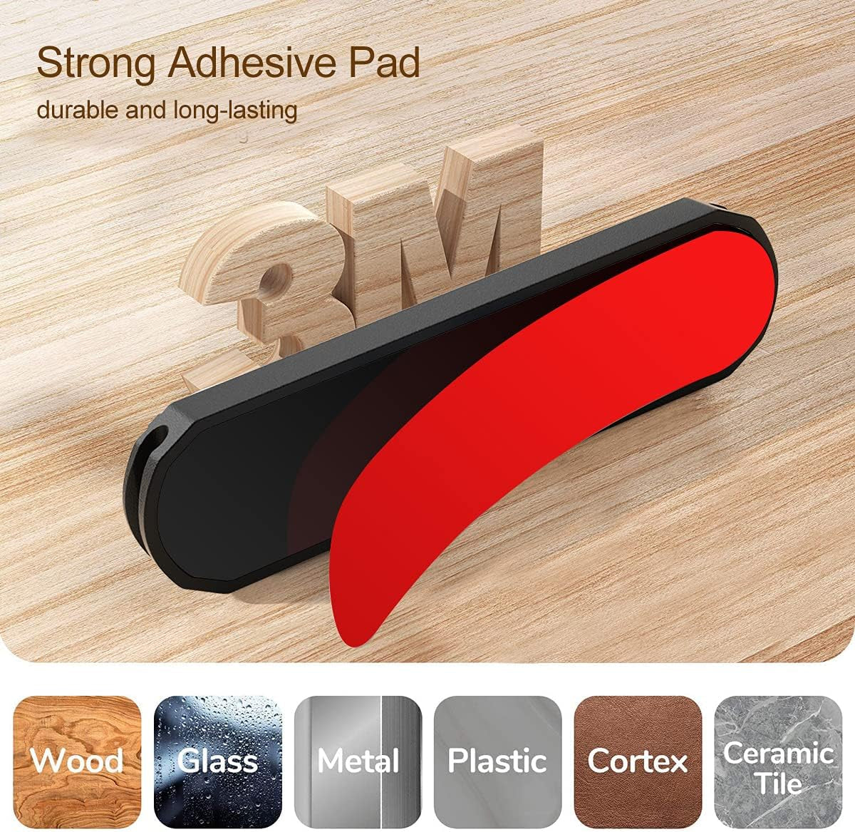 Magnetic Cable Holder 6 Slots Cable Clips Cable Management Wire Organizer under Desk Self Adhesive Sticky for USB Cord Wall Nightstand Car Charging Power Office Home Wire Clips - Black