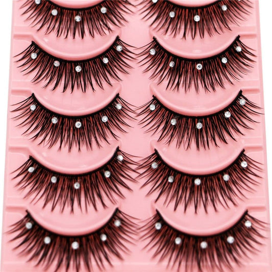 Diamond False Eyelashes, Thick Long Eye Lashes, Eye Extension, Rhinestone Fuffy Thick Long Eye Lashes Dramatic Volume 2 Boxes(20Pcs)