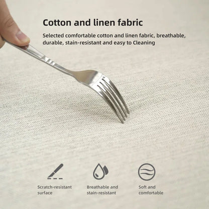 Reve Four-Seater Cotton and Linen Sofa with Pillows