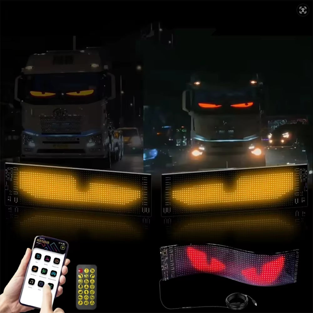 LED Car Sign Animation RGB LED Matrix Pixel Panel DIY Programmable Bluetooth App Control LED Panel Flexible Display Light