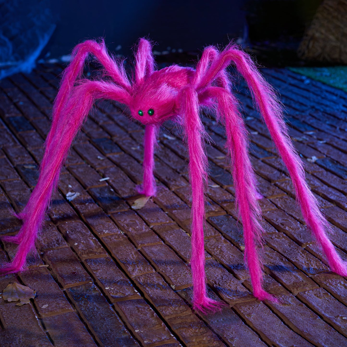 5 Ft Giant Neon Pink Spider Halloween Decorations, Scary Spider Halloween indoor/Outdoor Party Decorations Props Halloween Yard Decorations, 