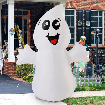 Halloween Inflatable 5 FT Halloween Ghost Inflatable with Built-In Leds, Cute Halloween Inflatable Ghost Blow up Ghost Inflatable, Outdoor Halloween Decorations for Halloween Holiday Party