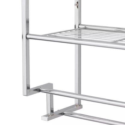 2-Tier Wall Mounted Shelf with 2 Towel Bars in Chrome 17.62 In. 
