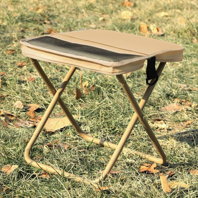 Portable Outdoor Folding Chair with Shoulder Strap 1.5Lbs Ultra Light Max Load Capacity 265Lbs Two Side Pockets Velcro Storage for Queuing Fishing Hiking Tours BBQ Parties Elderly Camping Equipment Supplies