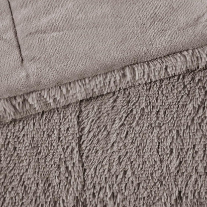 Soft Shaggy Comforter Set, Long Faux Fur Cozy down Alternative, Modern Casual Ultra Soft All Season Fluffy Bedding with Matching Sham, King/Cal King, Grey 3 Piece