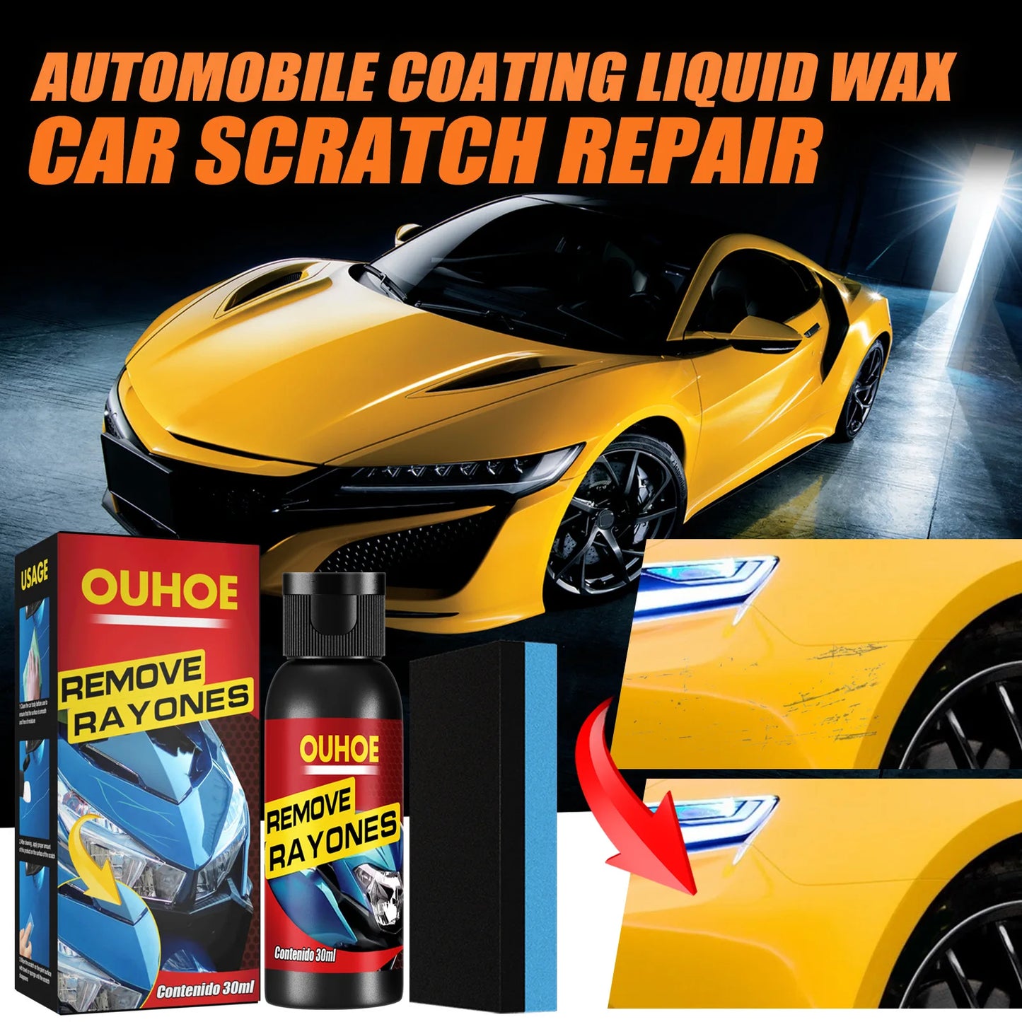 Car Scratch Remover Kit Repair Ceramic Coating Nano Spray anti Scratch Repairing Polish Paint Spray Wax Car Accessories