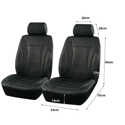 Black Universal Car Seat Covers Leather Splicing Carbon Fiber Car Accessories Interior Seat Protector Cushion Luxury