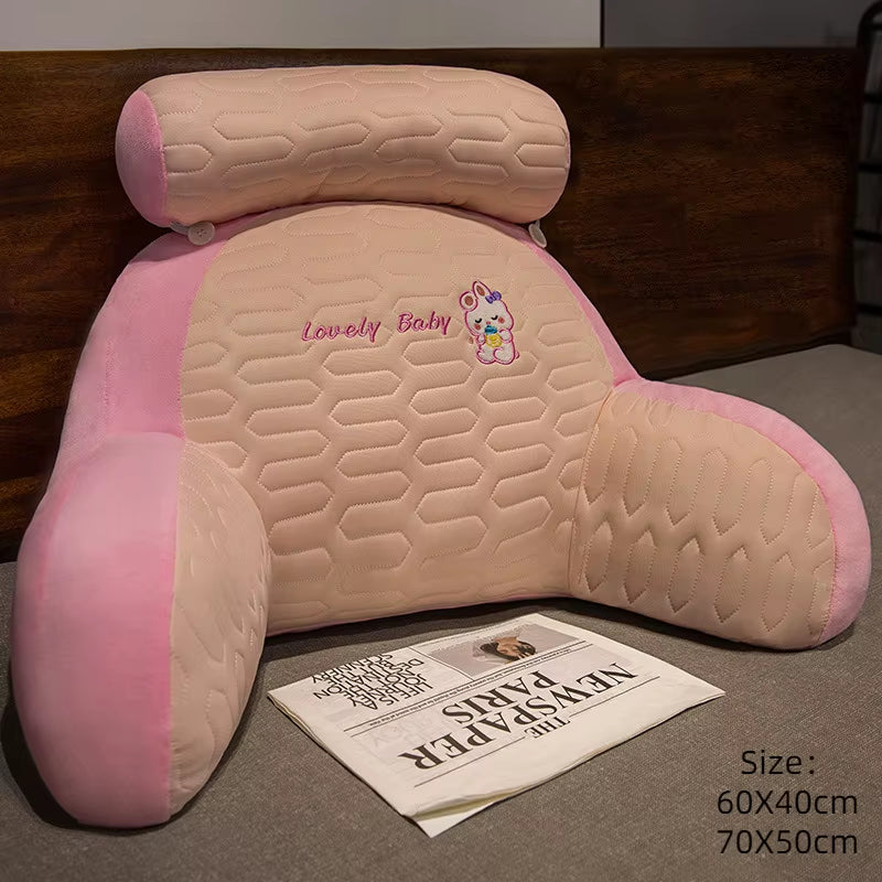 Neck & Back Comfort Pillows, Ice Silk Lovely Lux Bedside Cushions, Large Backrest Sofa Pillows, Bed Reading Bed Pillows,