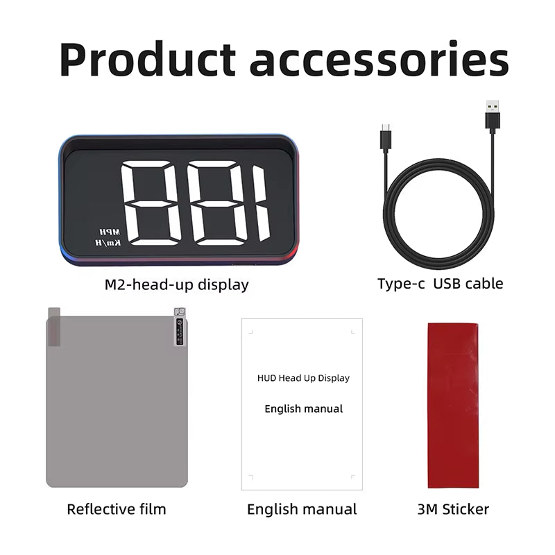 Windshield Display Car Speedometer HUD Head up Display Digital Speed Mete GPS Compass Multifunctional Automatic Car Windshield Projector New